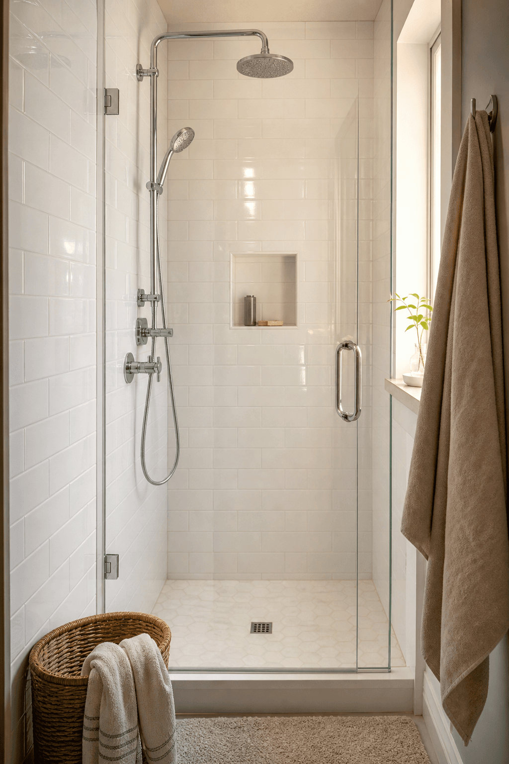 Bathroom tile, grout treated